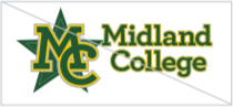 Improper Usage of Midland College Logo because objects have been placed under the identity elements, in this case a star