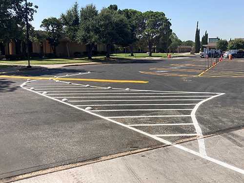 Resurfaced, re-striped parking lot