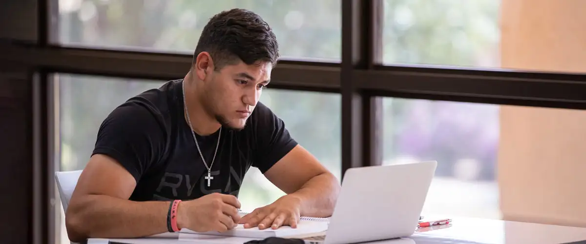 Adult Education student studying on campus