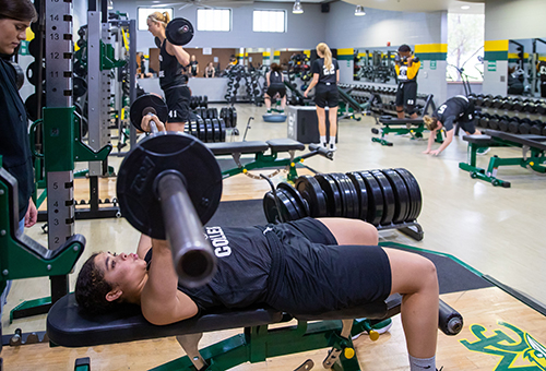 Students exercising/conditioning in the MC Fitness Center