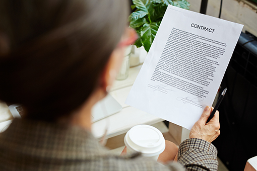 Paralegal reviewing legal documents