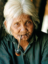 Elder enjoying a smoke.