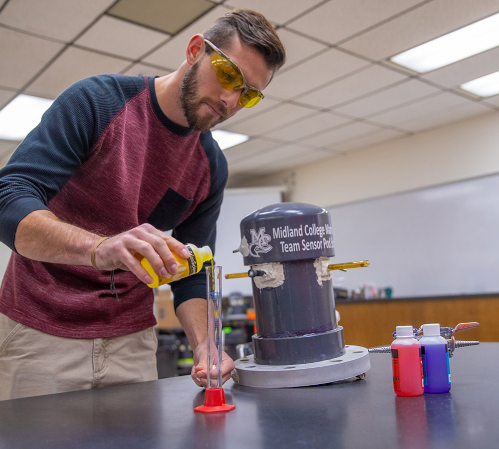 Engineering student in the lab