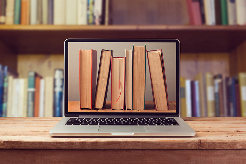 sBooks on computer screen