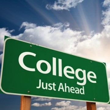 The image to use for this article. Listing image managed through RSS tab. Road sign that reads "College  - Just Ahead"