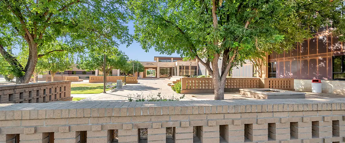 Marie Hall Academic Building breezeway