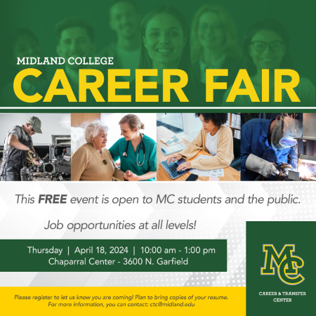 sMidland College Career Fair flyer