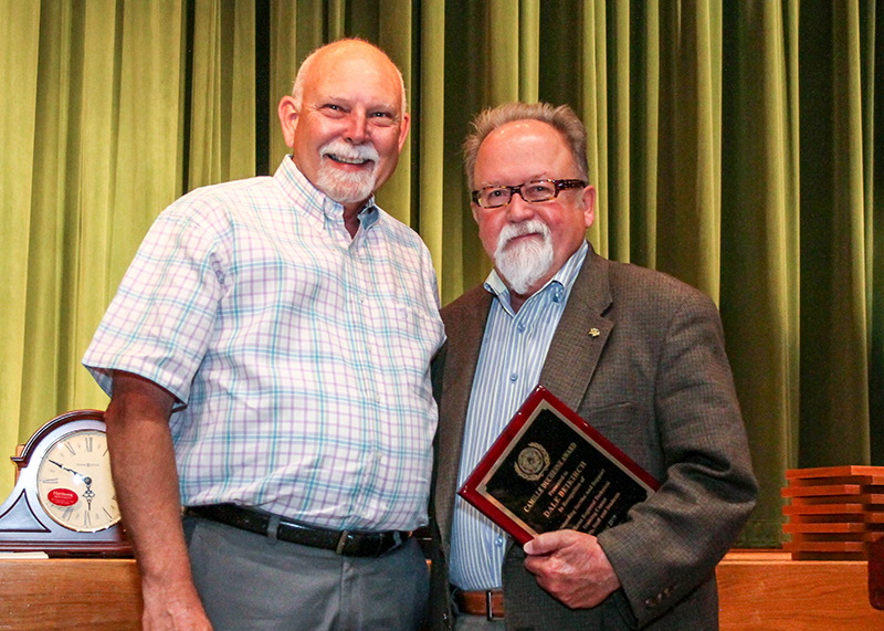 The image to use for this article. Listing image managed through RSS tab. Matt Tarpley (left), director of the MC Williams Regional Technical Training Center and the 2018 Camille Duchesne Award recipient Dale Beikirch (right), dean of Adult & Continuing Education.