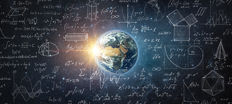 The image to use for this article. Listing image managed through RSS tab. Earth on the middle of a chalkboard with math and science terms behind it.