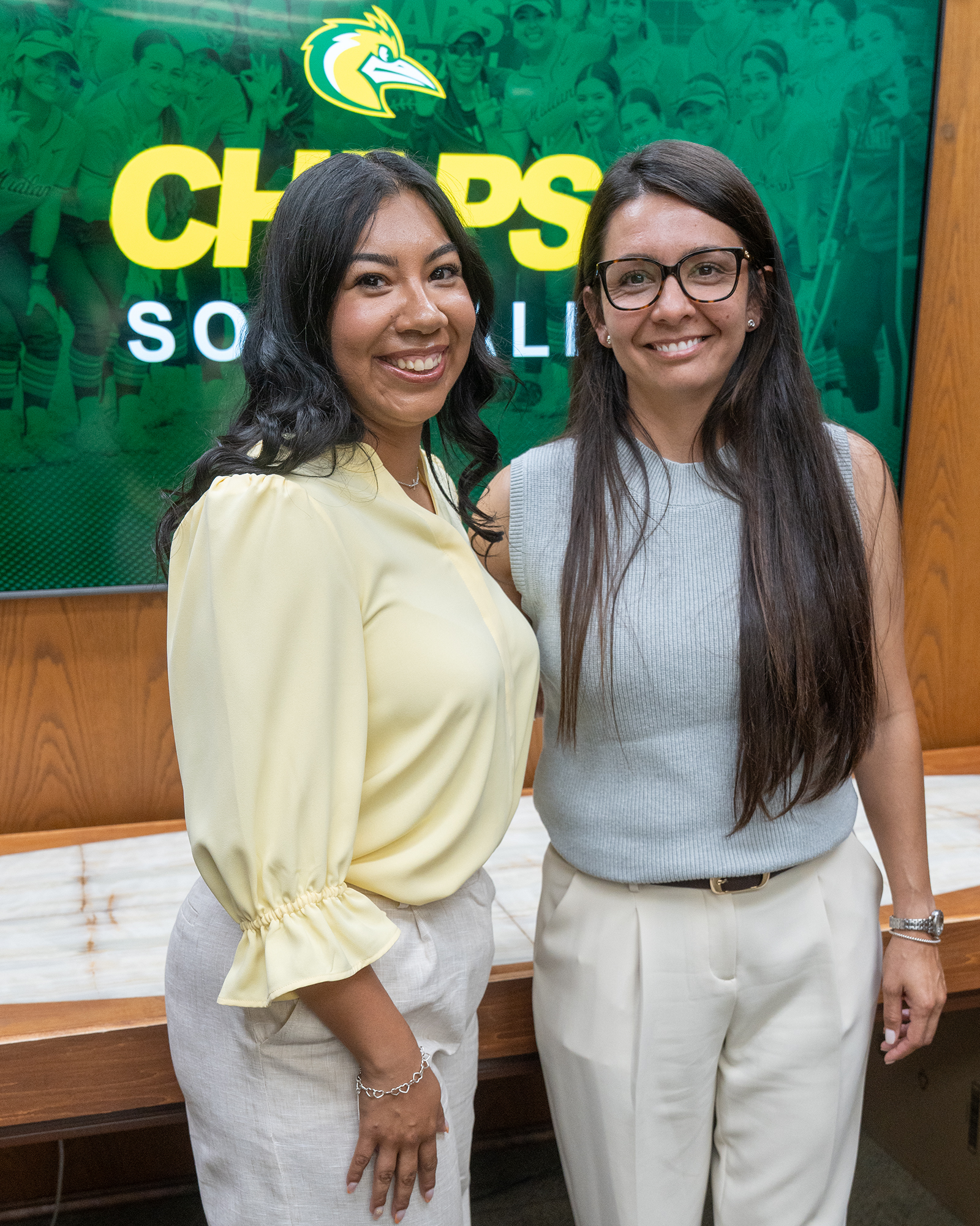 sOlivia Garza and Angel Castro pose during press conference.