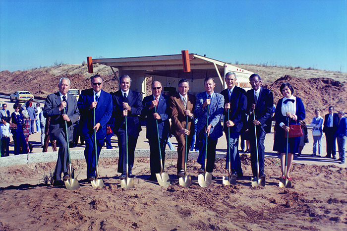 The image to use for this article. Listing image managed through RSS tab. Former MC President Dr. Al Langford and the 1975 MC Board of Trustees pose for picture at the main campus groundbreaking ceremony.