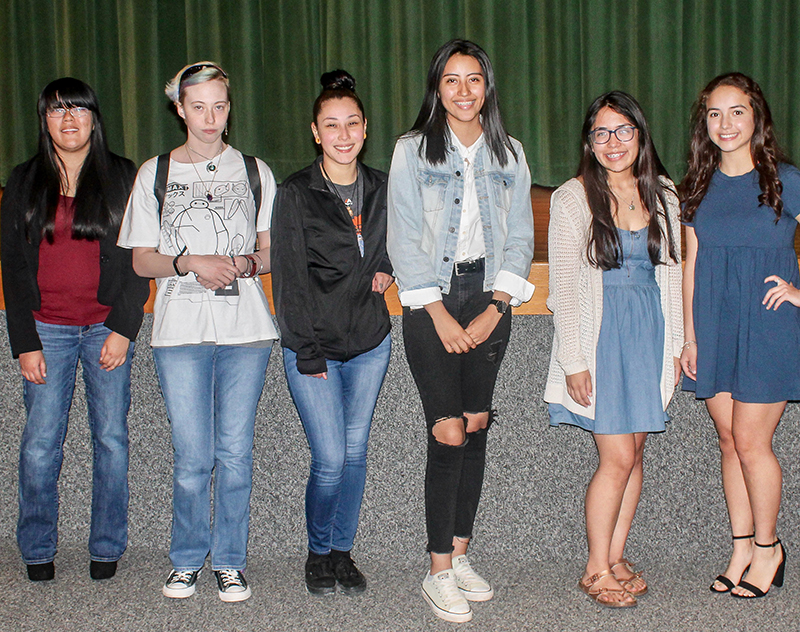 The image to use for this article. Listing image managed through RSS tab. Hilda Simmons Levitt Poetry Contest winners from left to right:  Shaquila Sarapao, Bailey Heady, Desiree Esparza, Alondra Morales, Isabella Nieto and Karla Fernandez.