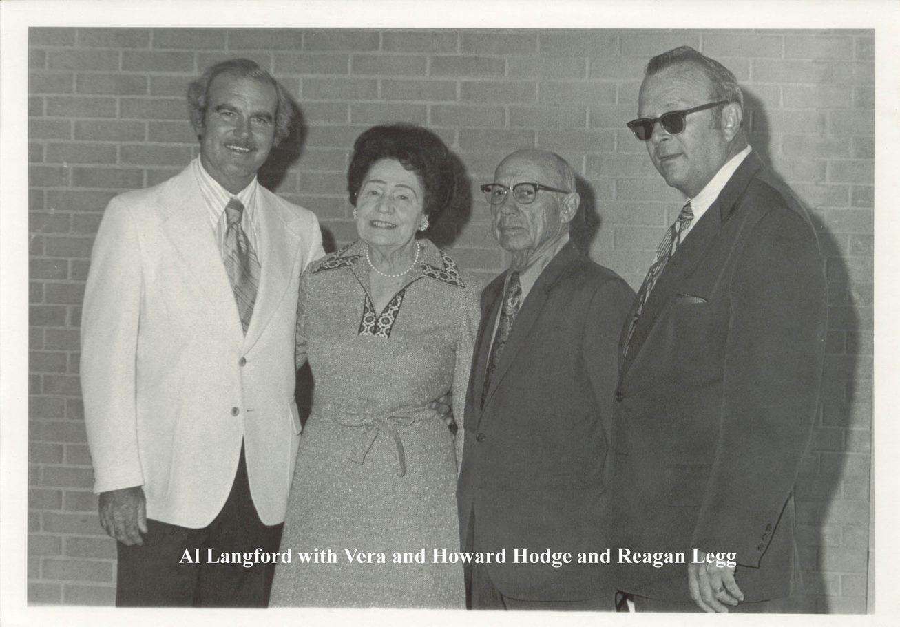 The image to use for this article. Listing image managed through RSS tab. Pictured form left to right: Dr. Al G. Langford, Vera & Howard Hodge and Reagan Legg