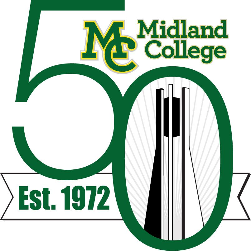 The image to use for this article. Listing image managed through RSS tab. Midland College 50th anniversary logo