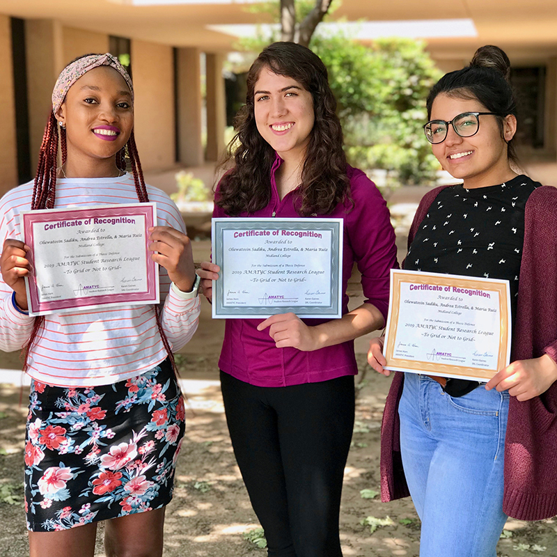 The image to use for this article. Listing image managed through RSS tab. Pictured from left to right are MC Math students Deborah Sadiku, Andrea Estrella and Maria Ruiz.