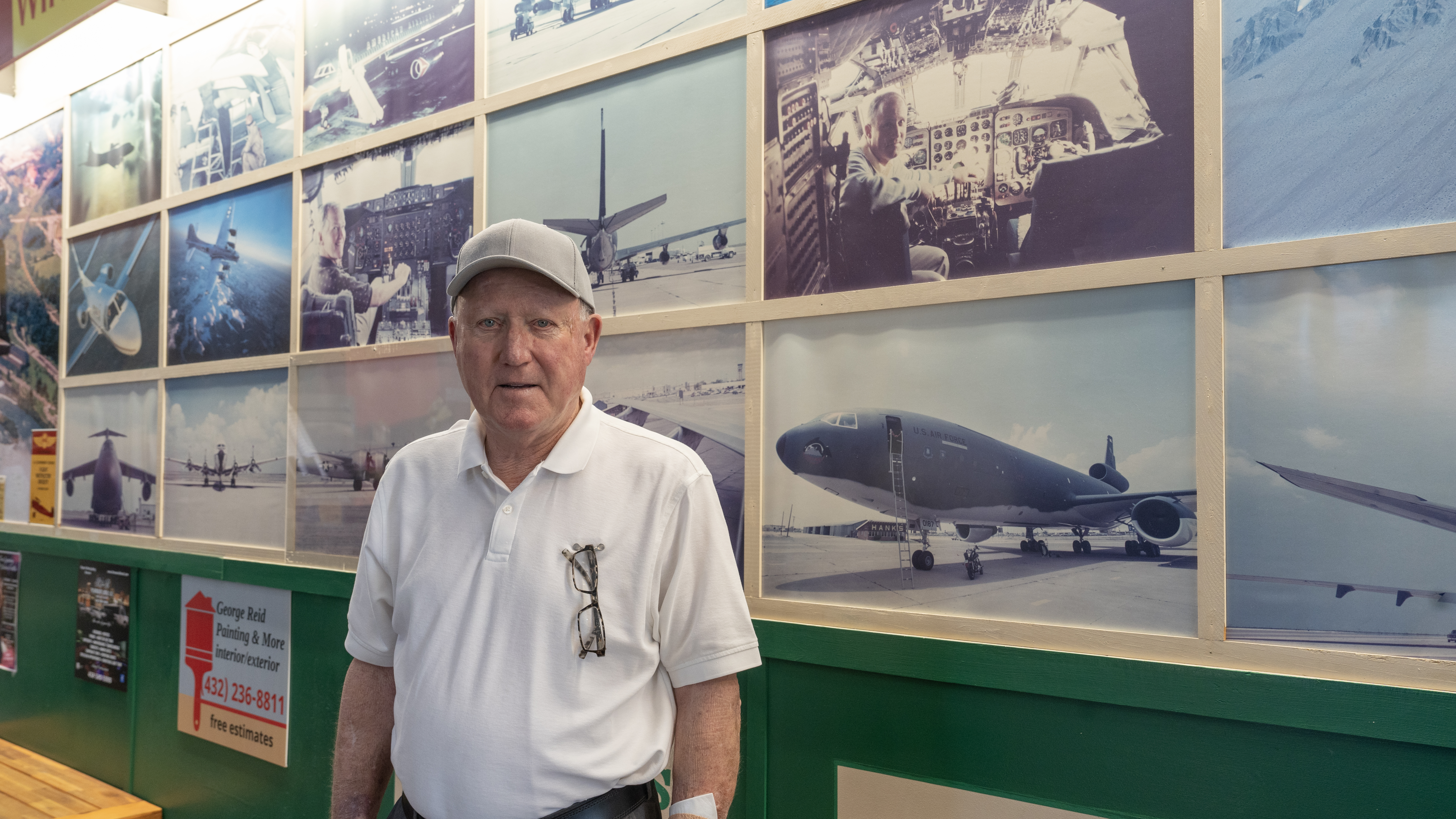 The image to use for this article. Listing image managed through RSS tab. Michael's Charcoal Grill owner, Michael Shapira, poses in front of a wall of airplane photographs that lines his restaurant.
