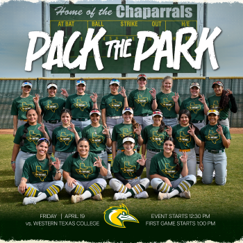 sMidland College softball team poses on Lady Chaps Field. 