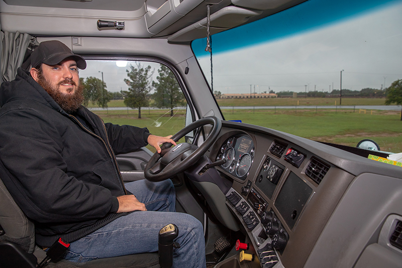 The image to use for this article. Listing image managed through RSS tab. Student in bed of 18-wheeler