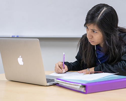 Student working on a math problem