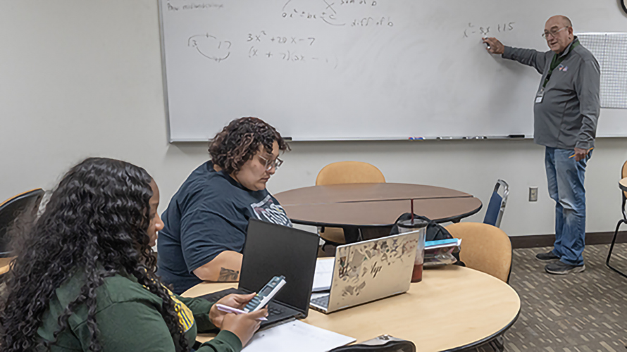 Midland College students learning in Math Lab